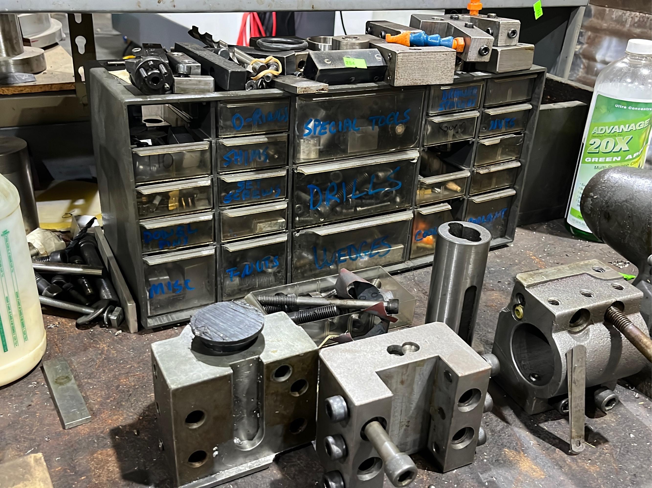 Custom tooling and workbench 60x34x33"