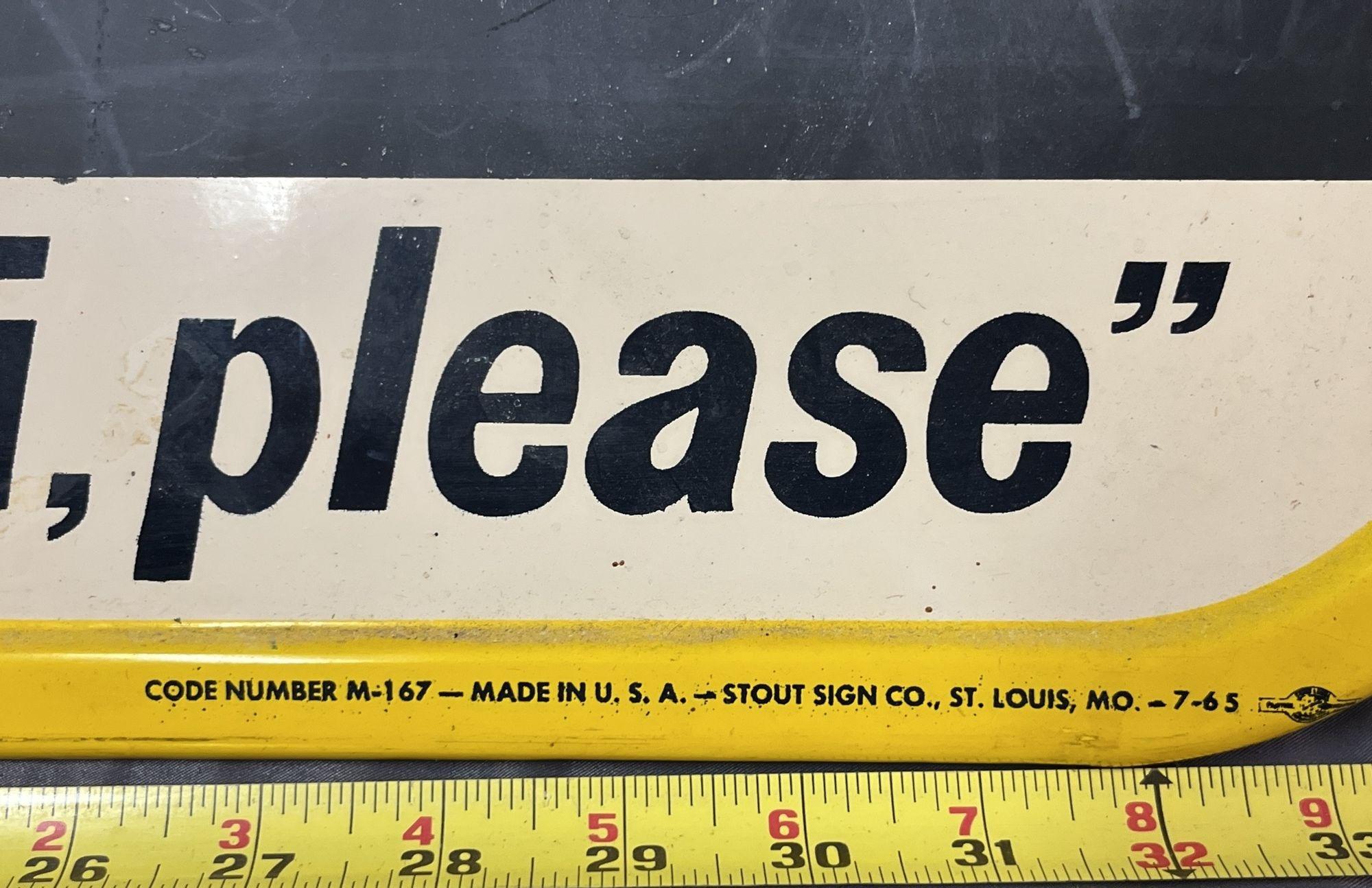 Pepsi "Say 'Pepsi, Please" Chalkboard Message Board M-167, Made in USA by Stout Sign Co., St. Louis,