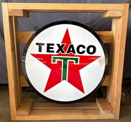 Texaco Double-Sided Lighted Sign 24-Inch Diameter