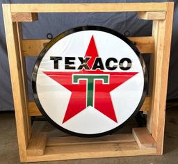 Texaco Double-Sided Lighted Sign 24-Inch Diameter