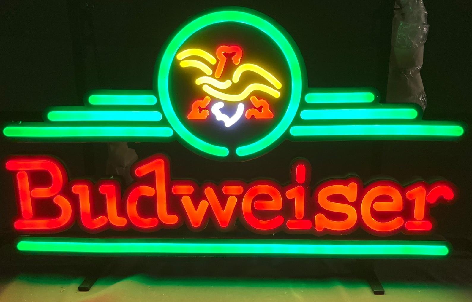 Budweiser Neon Bar Sign with Logo