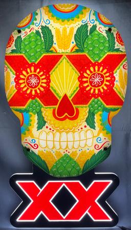 XX Branded Day of the Dead Sugar Skull Light Sign