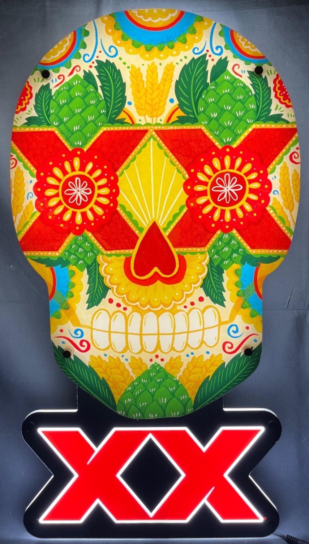 XX Branded Day of the Dead Sugar Skull Light Sign