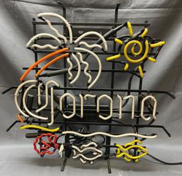 Corona Neon Bar Sign With Tropical Design