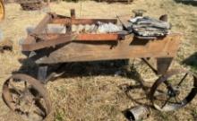 Metal and Wood Four-Wheeled Wagon Carrier