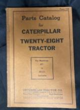 Parts Catalog for Caterpillar Twenty-Eight Tractor, Form 7128