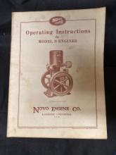 Operating Instructions Manual for Novo Engine Co. Model S Engines, 1927
