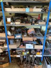 Contents of Multi-Shelf Unit With Assorted Mechanical and Workshop Parts