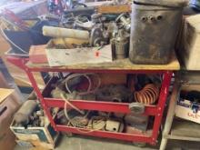 Rolling Tool Cart With Assorted Tools and Hardware