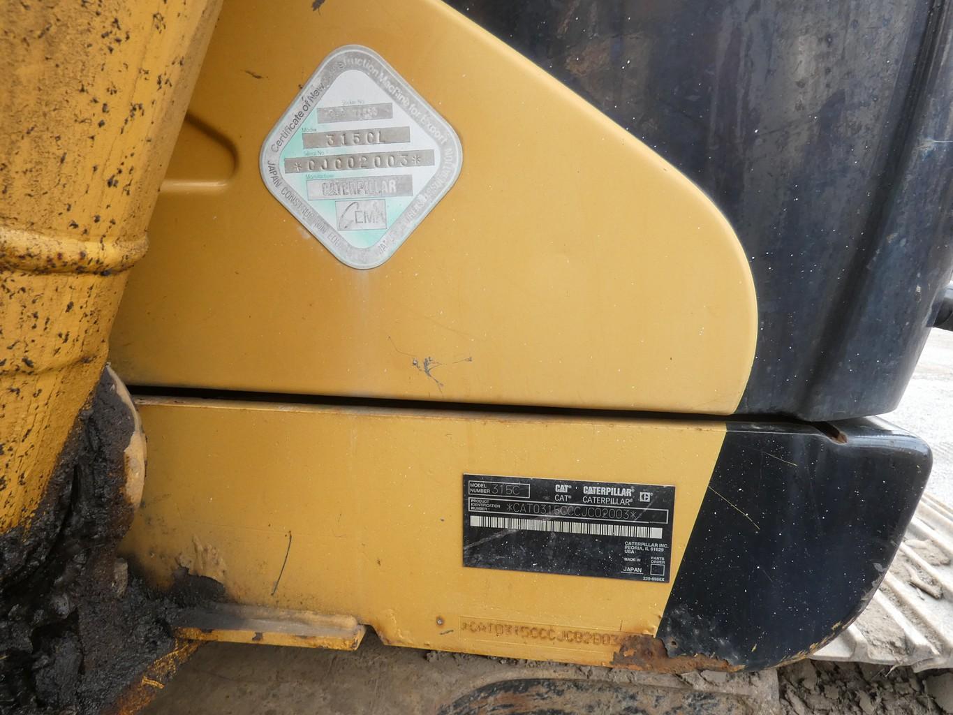 2005 Cat 315CL Hydrauilc Excavator, SN:CJC02003, Cab w/ Air, Hyd. Quicktach