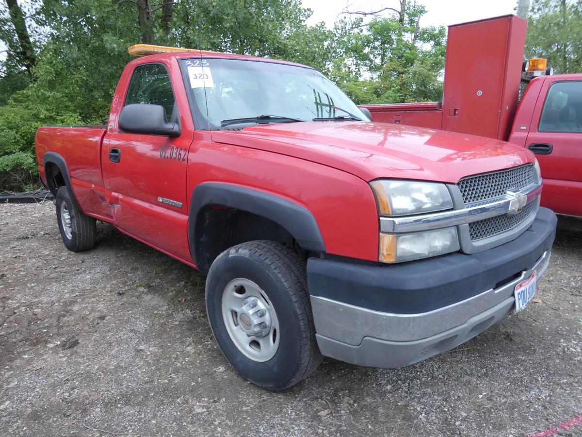 2003 Chevy 2500 Pickup, SN:1GCHC24U03E309672, Standard Cab, Long Bed, 101,9