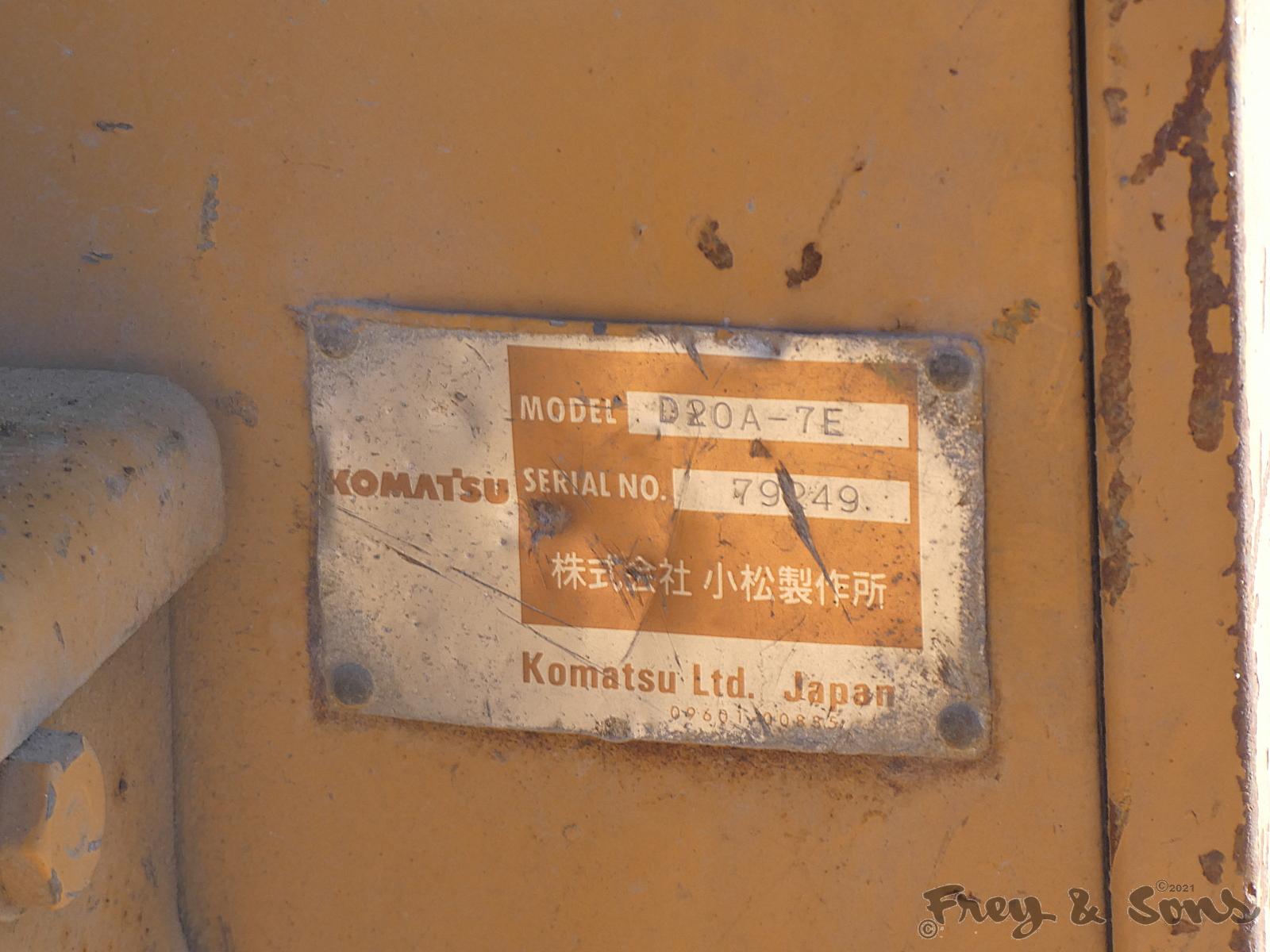 Komatsu D20A-7E Dozer, SN:79249, ROPS, 6 Way Blade.