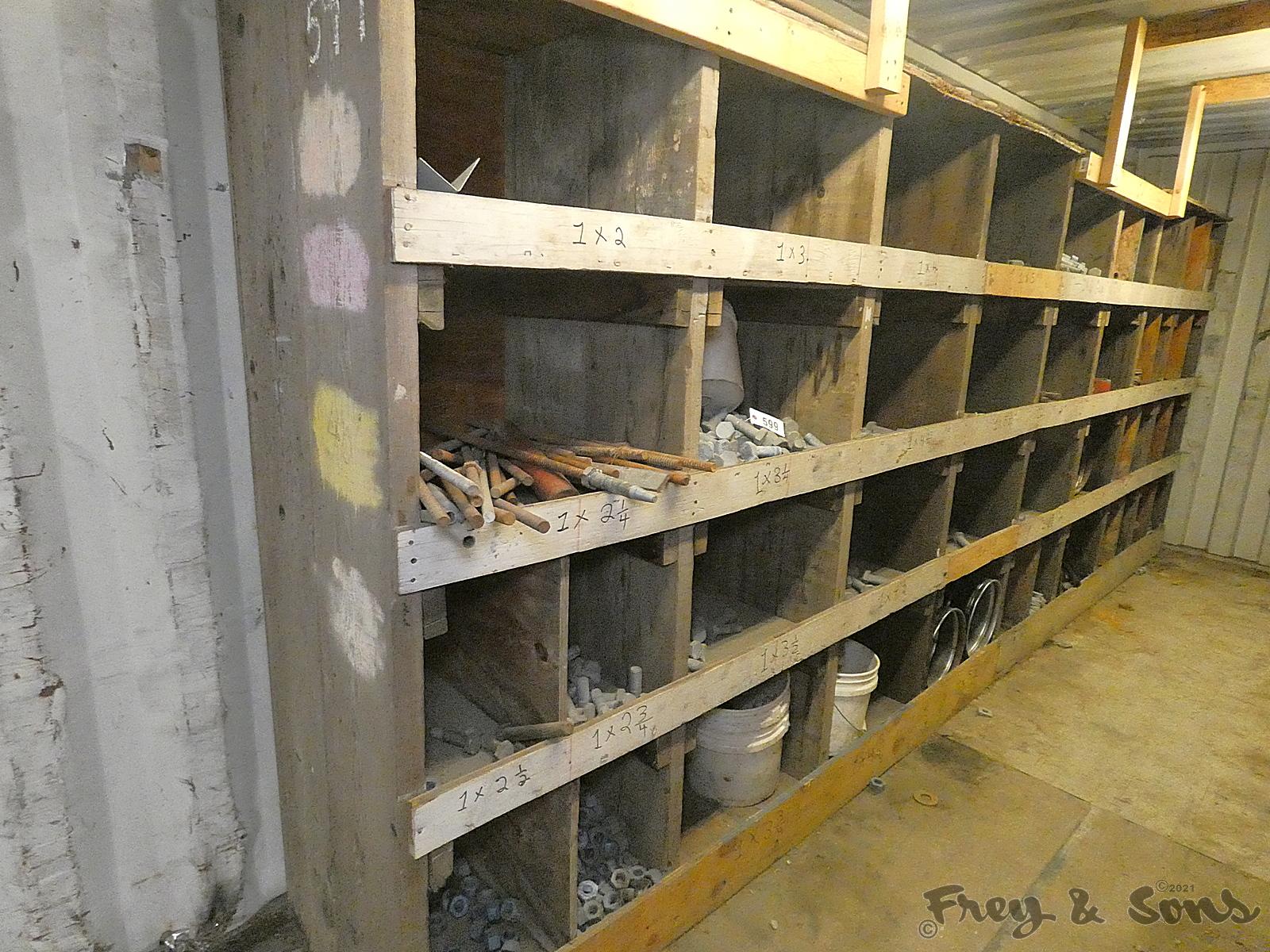 1'' Galv. Bolts & MIsc. in Bins along Wall