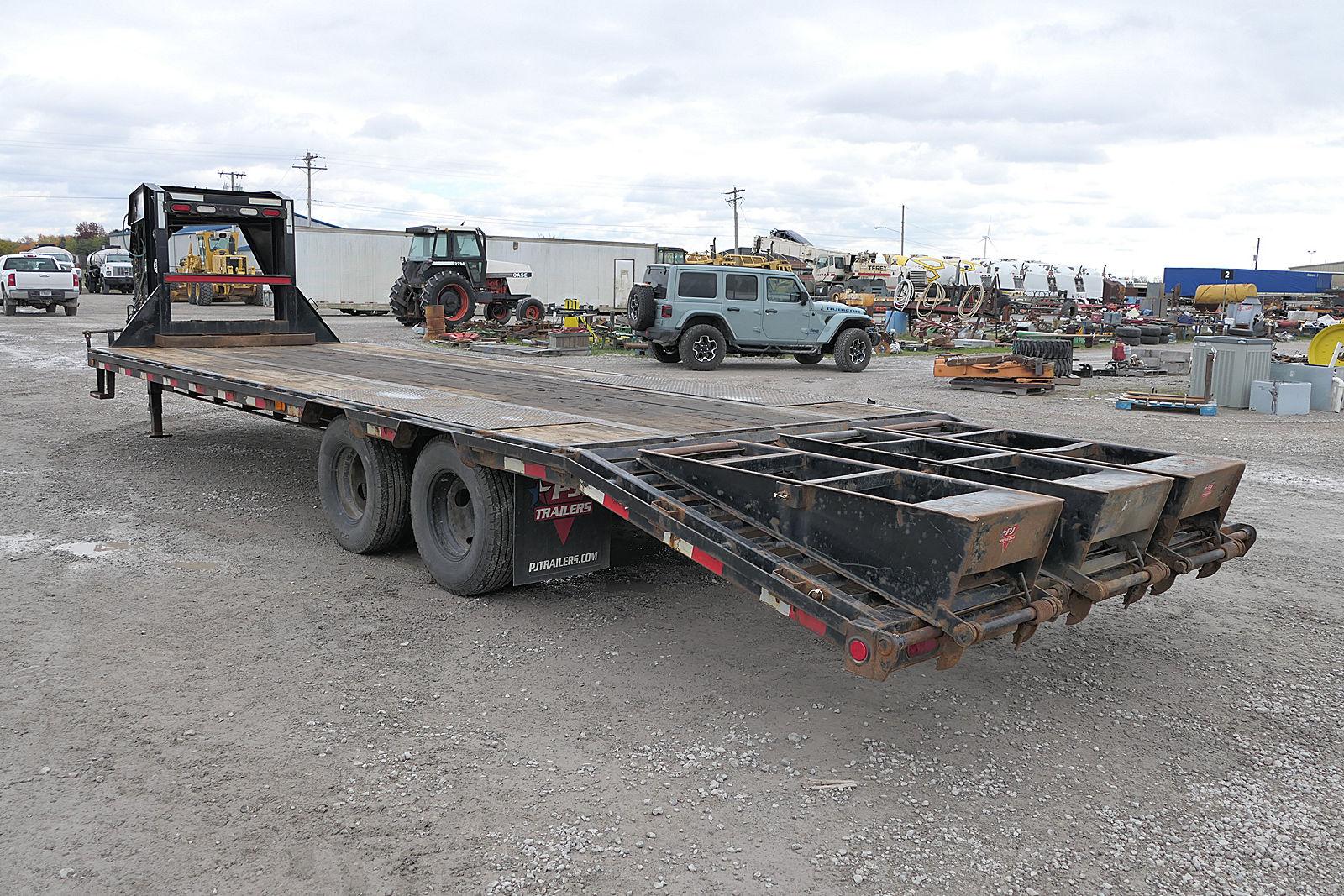 2020 PJ Gooseneck Flat Trailer, SN:4B5LD2822L3046590, 96''x22' Deck, 5' Bea