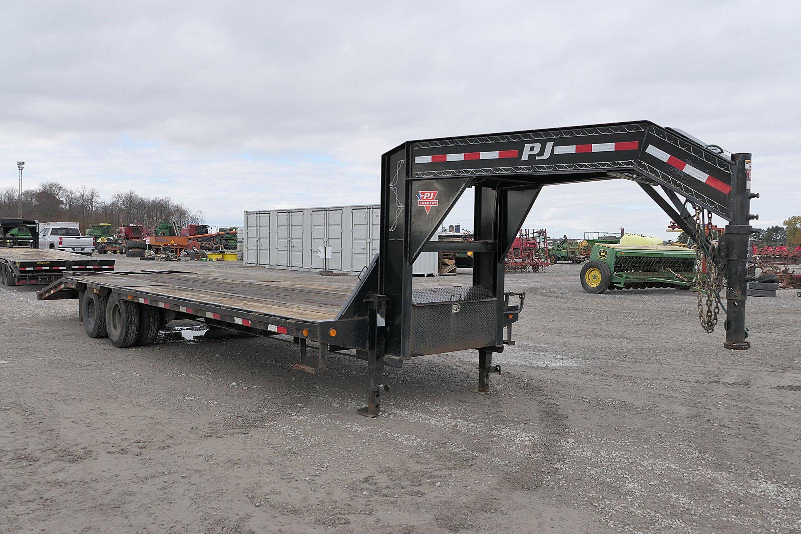 2020 PJ Gooseneck Flat Trailer, SN:4B5LD2822L3046590, 96''x22' Deck, 5' Bea