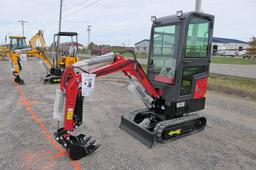 2023 Miva VA13C Mini Excavator, SN:VA13C040, Gas, Cab, Thumb, UNUSED. (tax)