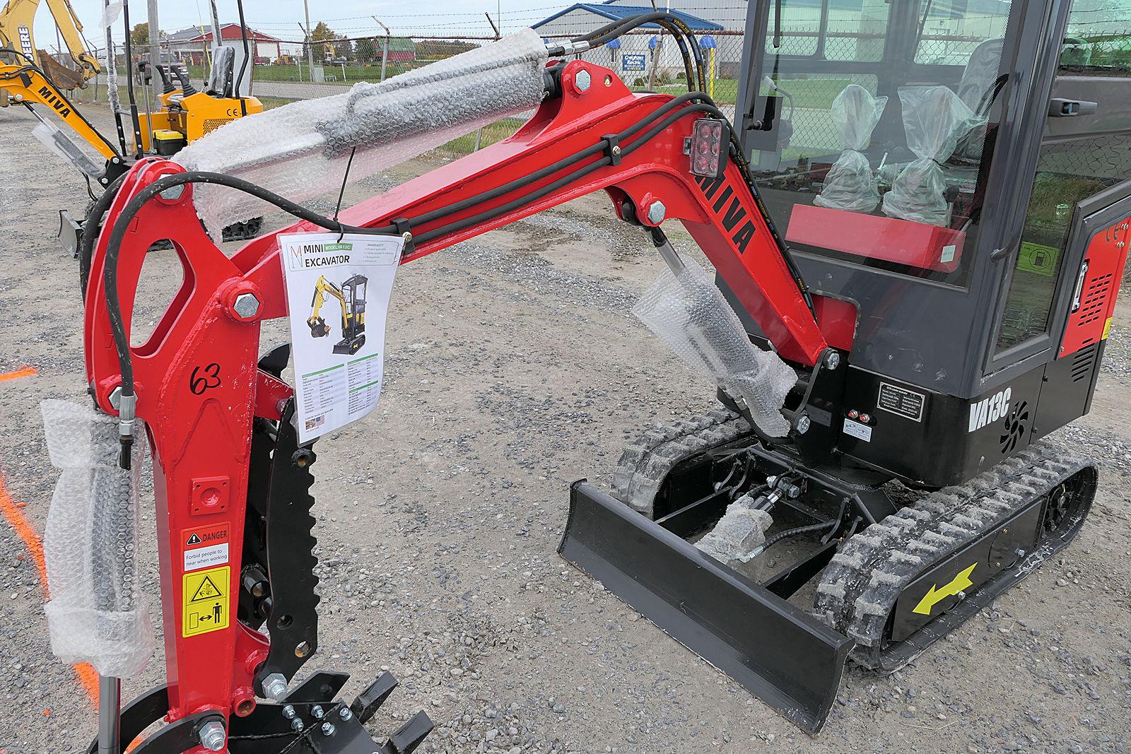 2023 Miva VA13C Mini Excavator, SN:VA13C040, Gas, Cab, Thumb, UNUSED. (tax)