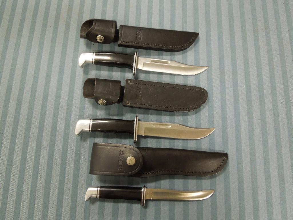 (3) Buck Knives with Sheaths