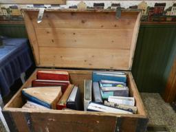 Wooden Immigrant Trunk,  Roundtop with metal straps