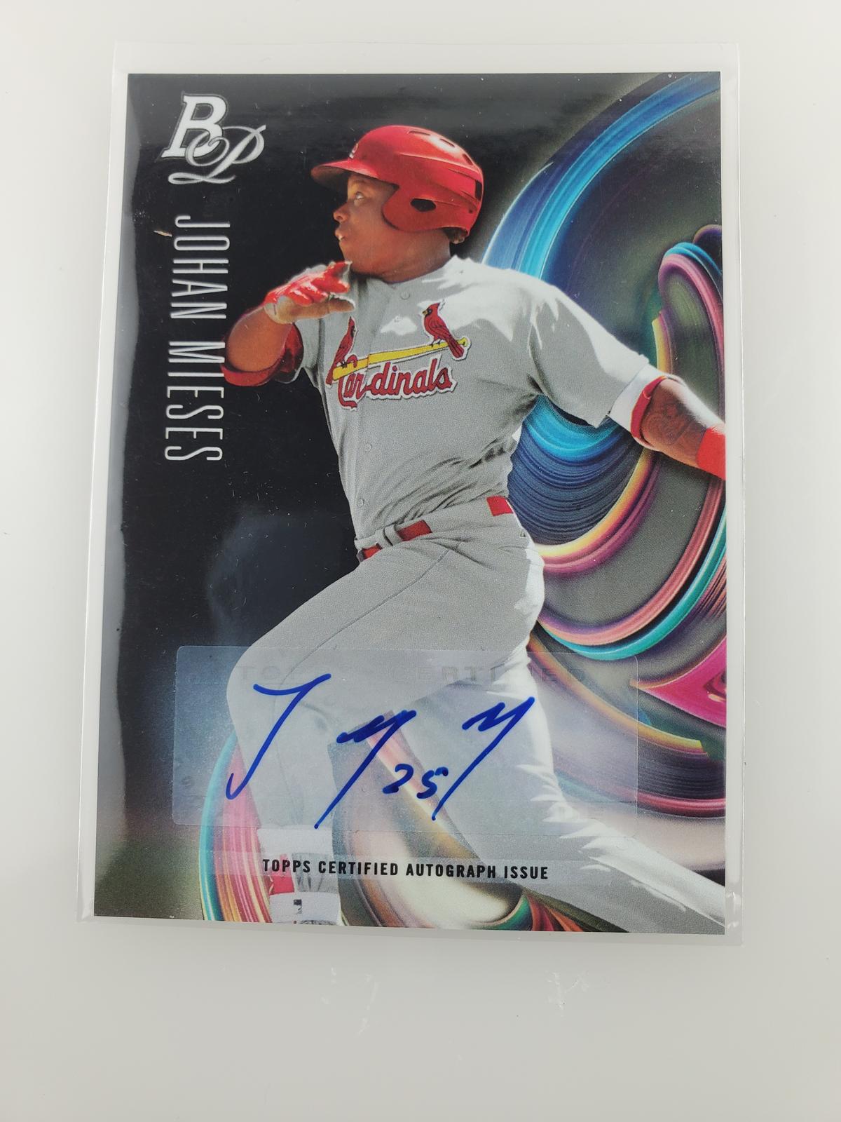 Topps Bowman Platinum Auto Johan Mieses Card