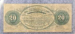 1870 $20 INTERNATION COLLEGE BANK OF NEW YORK NOTE (BRYANT STRATTON & CO.)