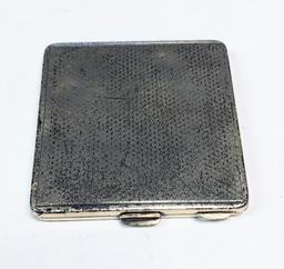 1920'S POLISH ART DECO .875 SILVER POWDER COMPACT WITH MIRROR TOTAL WEIGHT 2.56 OUNCES