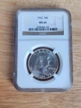 1962 MS64 NGC FRANKLIN HALF DOLLAR