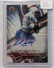 2024 TOPPS CHROME RESURGENCE HALL OF FAME AUTO CARD OF EARL CAMPBELL