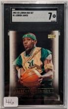 2003 UPPER DECK #1 LEBRON JAMES ROOKIE CARD SGC NEAR MINT 7