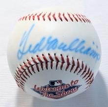 HALL OF FAMER TED WILLIAMS SIGNED BASEBALL WITH COA STICKER