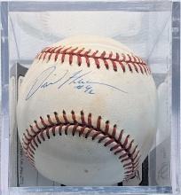 HALL OF FAMER DAVE HENDERSON SIGNED BASEBALL FROM SHOW SIGNING W/ TICKET
