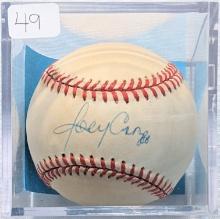 JOEY CORA SIGNED BASEBALL WITH SHOW TICKET