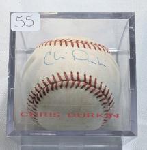 CHRIS DURKIN SIGNED BASEBALL IN CASE
