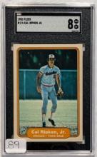 1982 FLEER#176 CAL RIPKEN JR ROOKIE CARD GRADED SGC NM-MINT 8