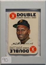 1968 TOPPS GAME CARD #6 OF HOFer ROBERTO CLEMENTE IN SCREWDOWN CASE