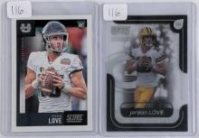 2X 2020 PANINI JORDAN LOVE ROOKIE CARDS (CHRONICLES & SCORE)