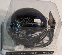 SUPER BOWL WINNING QB JOE FLACO BALTIMORE RAVENS SIGNED MINI HELMET