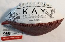 KAY JEWELERS PROMO SIGNED MICRO FOOTBALL SIGNED BY HOFers JERRY RICE & MARCUS ALLEN (W/ COA)