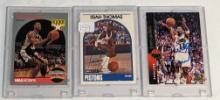 3 SIGNED CARDS 1989 ISAIH THOMAS, 1990 HOOPS SEAN ELLIOT RC, 1994 U.D. TERRELL BRANDON