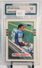 1989 TOPPS TRADED BARRY SANDERS ROOKIE CARD GRADED MINT 9