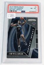 2019 PANINI PRIZM "INSTANT IMPACT" ZION WILLIAMSON ROOKIE PSA NM-MT 8
