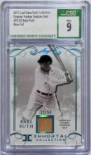 2017 LEAF BABE RUTH COLLECTION YANKEES RELIC CARD #32 OF ONLY 50 MADE GRADED CSG MINT 9