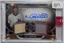 2021 TOPPS SIGNATURE SWATCHES DUAL RELIC AUTO CARD OF HALL OF FAMER GARY SHEFFIELD