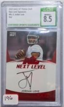 202 SAGE HIT JORDAN LOVE "NEXT LEVEL" ROOKIE AUTO CARD "RED VARIANT" GRADED CSG NM-MINT+ 8.5