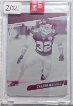 2020 PANINI PRESTIGE TRUE 1 OF 1 PRINT PLATE OF STAR FOOTBALL PLAYER TYRANN MATHIEU
