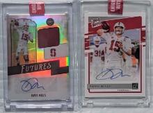 2X 2021 PANINI LEGACY & CHRONICLES AUTO ROOKIE CARDS OF QB DAVIS MILLS (RATED ROOKIE & PATCH AUTO)