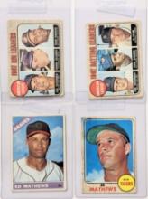 4X 1960'S TOPPS HALL OF FAME CARDS ED MATHEWS, CARL YASTRZEMSKI, FRANK ROBINSON, AL KALINE