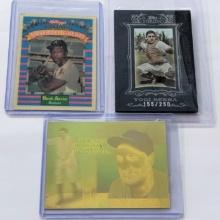 1992 & 1991 CARDS OF HALL OF FAMERS BABE RUTH, LOU GEHRIG, HANK AARON & YOGI BERRA