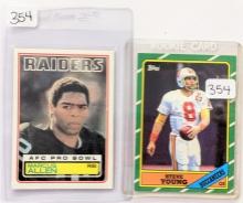 1983 TOPPS #249 MARCUS ALLEN & 1986 TOPPS #374 STEVE YOUNG ROOKIE CARDS