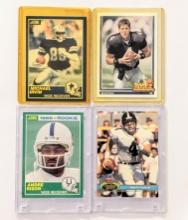 4 HOF ROOKIE CARDS 2X BRETT FAVRE, ANDRE RISON & MICHAEL IRVIN